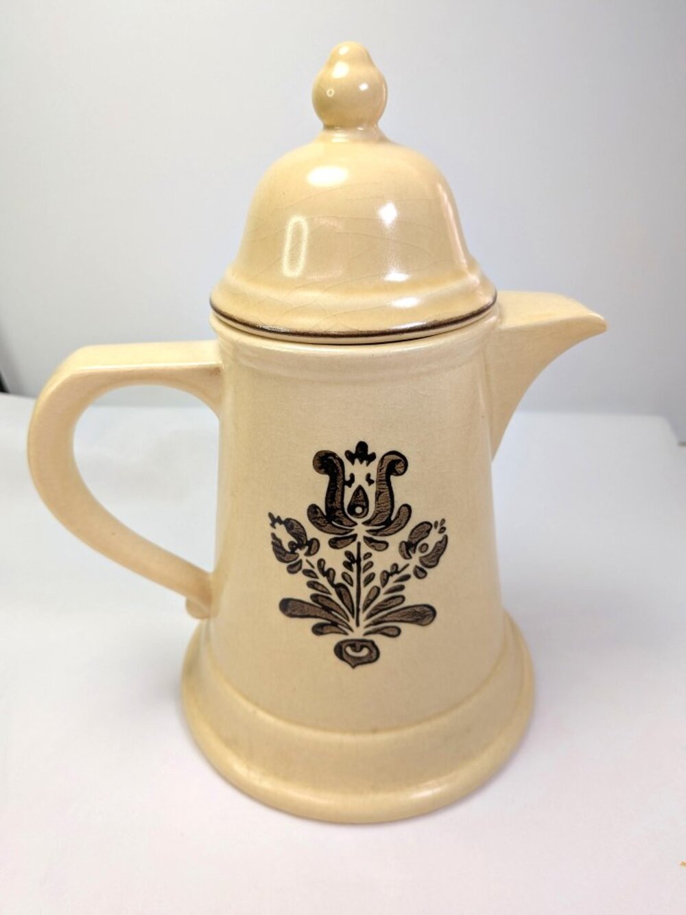 Vintage Pfaltzgraff Village Stoneware Coffee Pot or Teapot with Lid farmhouse